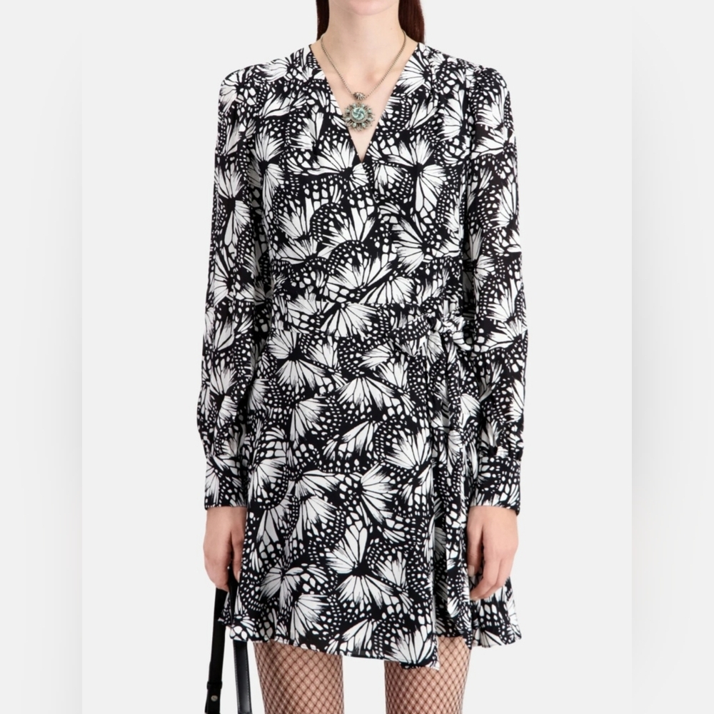 The Kooples Wrap Dress With Long Sleeves